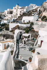 Wall Mural - Inner yard in Oia, Santorini, Greece.