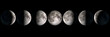 Moon phases panoramic photo collage, elements of this image are provided by NASA