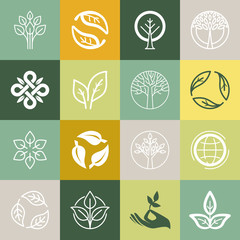Aufkleber - Vector set or organic signs