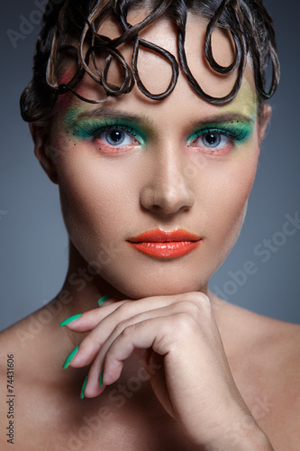 Naklejka nad blat kuchenny Beautiful, artistic makeup