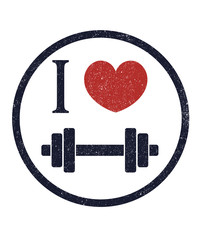 Canvas Print - I love fitness vector illustration, eps10, easy to edit