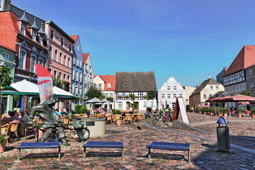 Fototapete - Ueckermünde Marktplatz