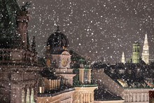 Vienna Rooftops Cityscape With Snow