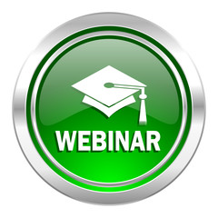 Poster - webinar icon, green button