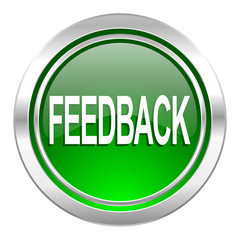 Fototapete - feedback icon, green button