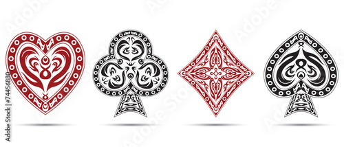 Fotomural poker cards symbols isolated on white background
