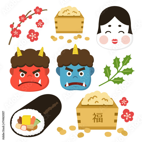 節分 イラストセット Stock Vector Adobe Stock 節分 イラストセット Stock Vector Adobe Stock