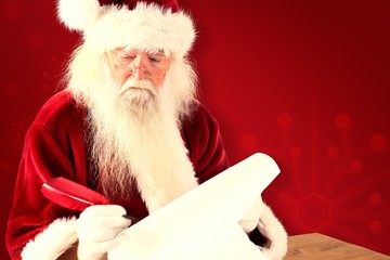 Poster - Composite image of santa writes something with a feather