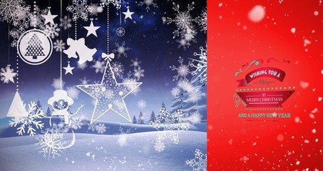Poster - Composite image of snow falling