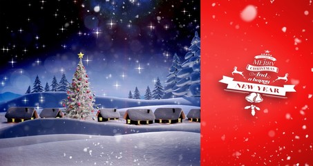 Poster - Composite image of snow falling