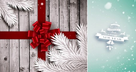 Poster - Composite image of snow falling