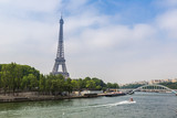 Fototapeta Boho - Seine in Paris and Eiffel tower