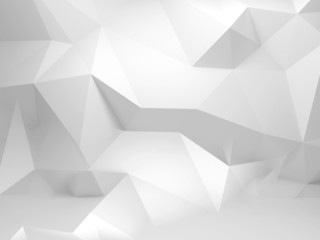 Abstract white 3d background with polygonal pattern