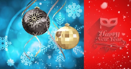 Poster - Composite image of snow falling