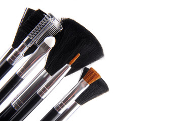 Canvas Print - makeup brushes isolated on white