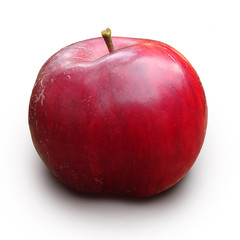 Red apple on white background