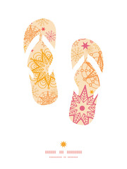 Wall Mural - Vector warm stars flip flops silhouettes pattern frame