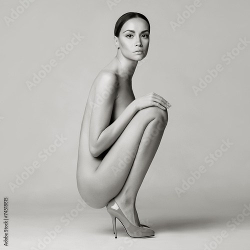 Fototapeta na wymiar sexy nude woman in shoes