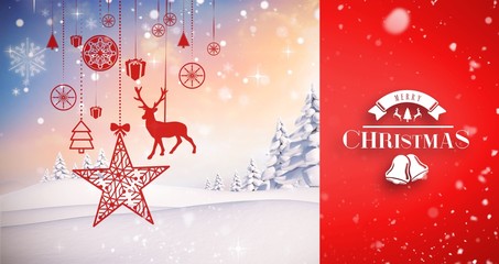 Poster - Composite image of snow falling