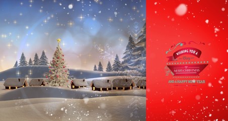 Poster - Composite image of snow falling