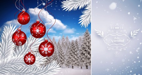 Poster - Composite image of snow falling