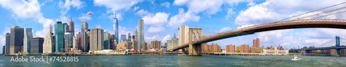 Nowoczesny obraz na płótnie Manhattan skyline and Brooklyn Bridge panorama in New York