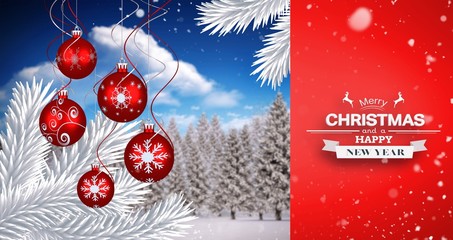 Poster - Composite image of snow falling