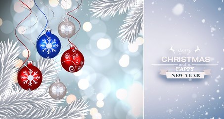 Poster - Composite image of snow falling