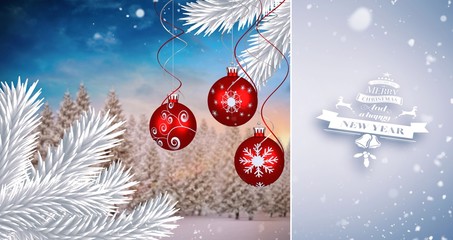 Poster - Composite image of snow falling