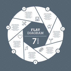 Wall Mural - Flat shutter diagram template for your business presentation