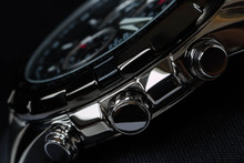 Luxury Man Watch Detail, Chronograph Close Up