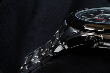 Wall Mural - luxury man watch detail, chronograph close up