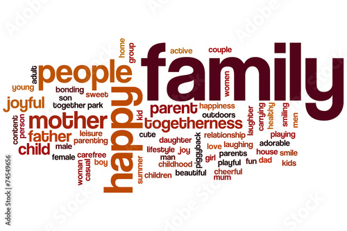 Naklejka na szybę Family word cloud