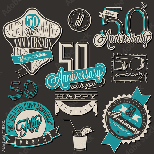 Poster Vintage style 50 anniversary collection.