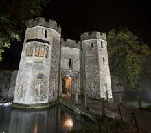 Bishop's Palace Gatehouse At Night
