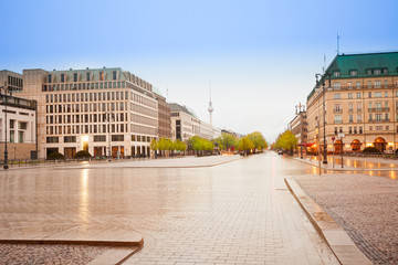 Wall Mural - Pariser Platz, Unter den Linden street in Berlin