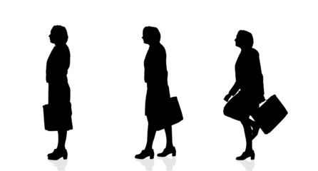 Poster - Vector silhouette  of businesswoman.