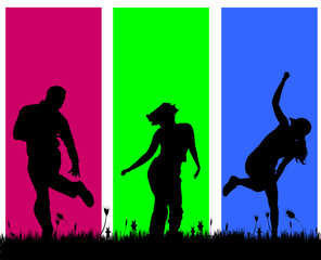 Poster - Vector silhouettes of people.