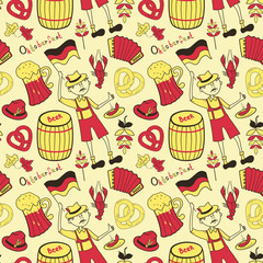 Wall Mural - Oktoberfest seamless pattern