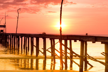 Canvas Print - Nightfall by the Sea Way to Sunset