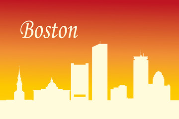 Poster - Boston city skyline silhouette background. Vector illustration