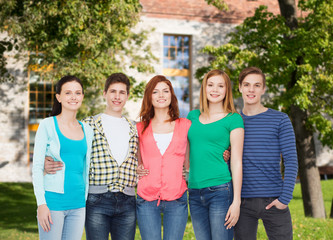 Wall Mural - group of smiling students standing