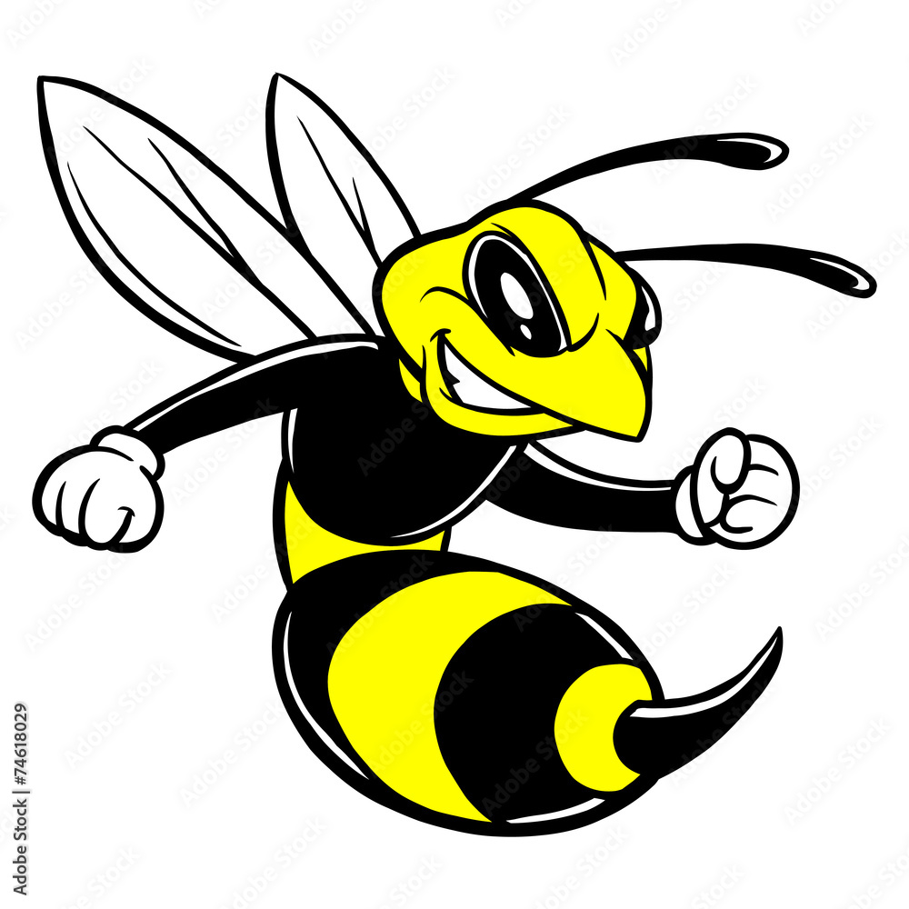 Bee Mascot - obrazy, fototapety, plakaty 