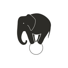 Vector Illustration Of A Circus Elephant