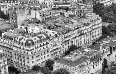 Fototapete - Aerial view of Paris cityscape