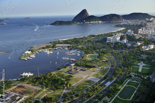 Fotografie, Obraz Aerial view of Christ, Sugarloaf, Guanabara Bay, Rio de Janeiro