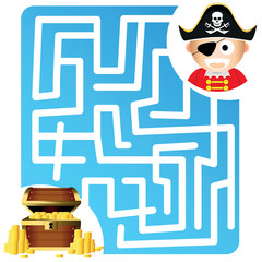 jeu enfant labyrinthe tresor pirate