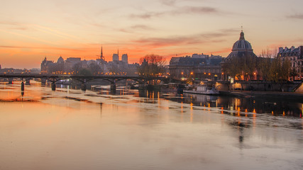 Old Town of Paris (France) in the sunrise