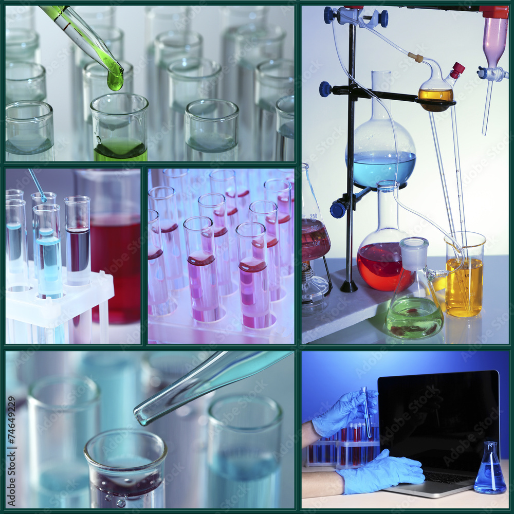 Chemistry concept. Lab Collage Stock Photo | Adobe Stock