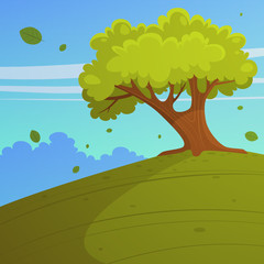 Wall Mural - Tree on the hill